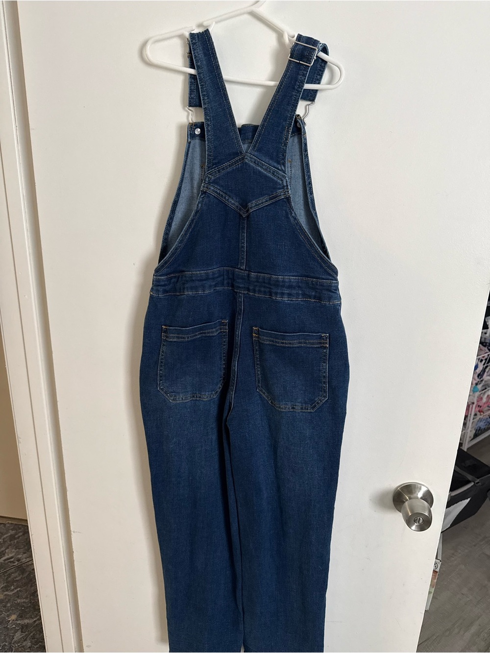 Girls Dark Blue Denim Overalls